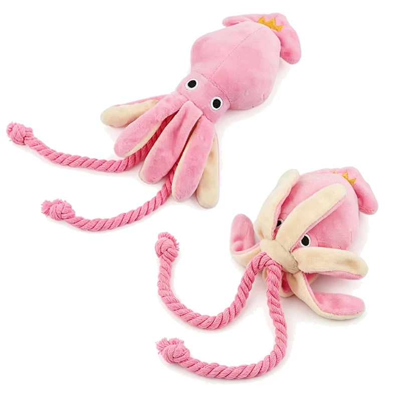 Squeaky Octopus Dog Toy Cotton Rope Interactive Chew Toy Boredom Relief Self Play Pet Toy for Small Puppy Dogs Wholesale