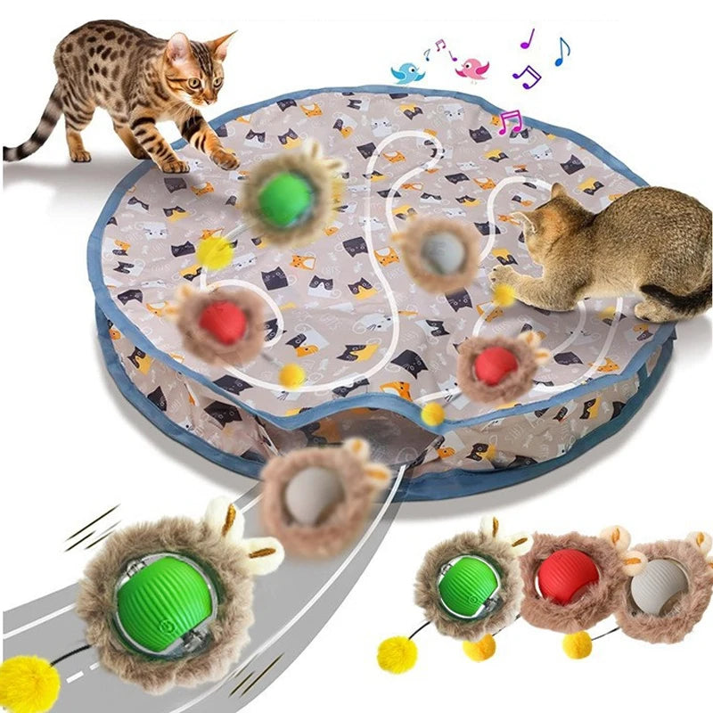 Cat Toys for Entertaining Yourself, Amusing Cat Balls, Automatic Cat Teaser, Hunting Cover for Cats, Toy Game Cover for Cats