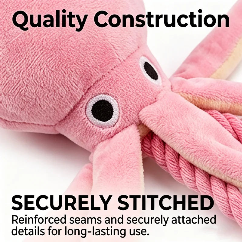 Squeaky Octopus Dog Toy Cotton Rope Interactive Chew Toy Boredom Relief Self Play Pet Toy for Small Puppy Dogs Wholesale