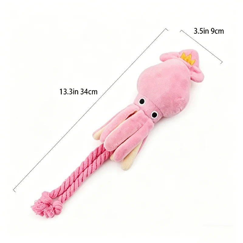 Squeaky Octopus Dog Toy Cotton Rope Interactive Chew Toy Boredom Relief Self Play Pet Toy for Small Puppy Dogs Wholesale