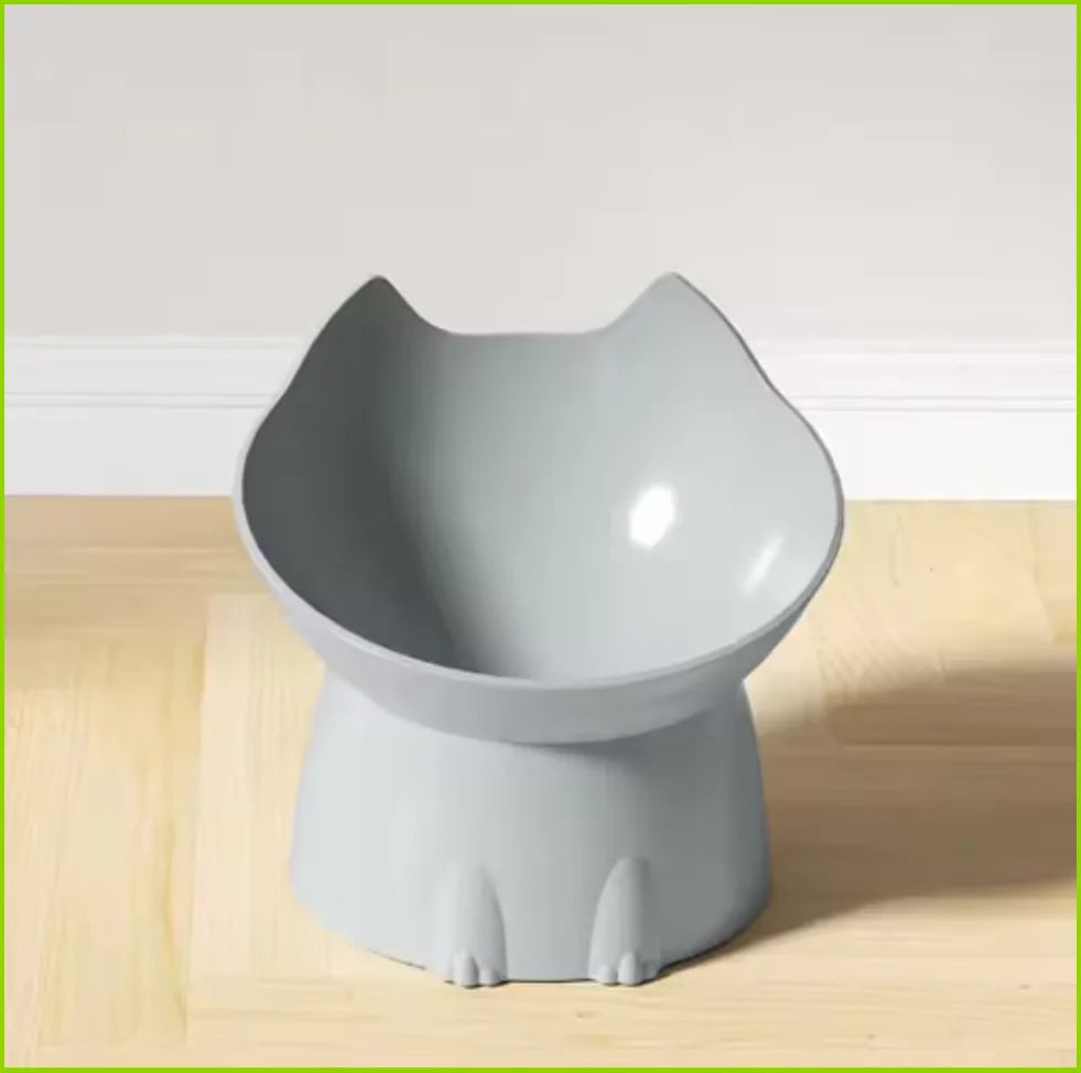New Cat Bowl with Long Ears and High Feet Bowl with Cat and Dog Neck Protection and Anti-Overturning Plastic Raised Pet Bowl