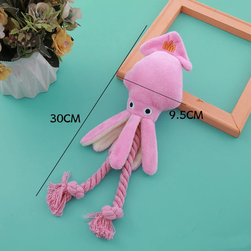 Squeaky Octopus Dog Toy Cotton Rope Interactive Chew Toy Boredom Relief Self Play Pet Toy for Small Puppy Dogs Wholesale