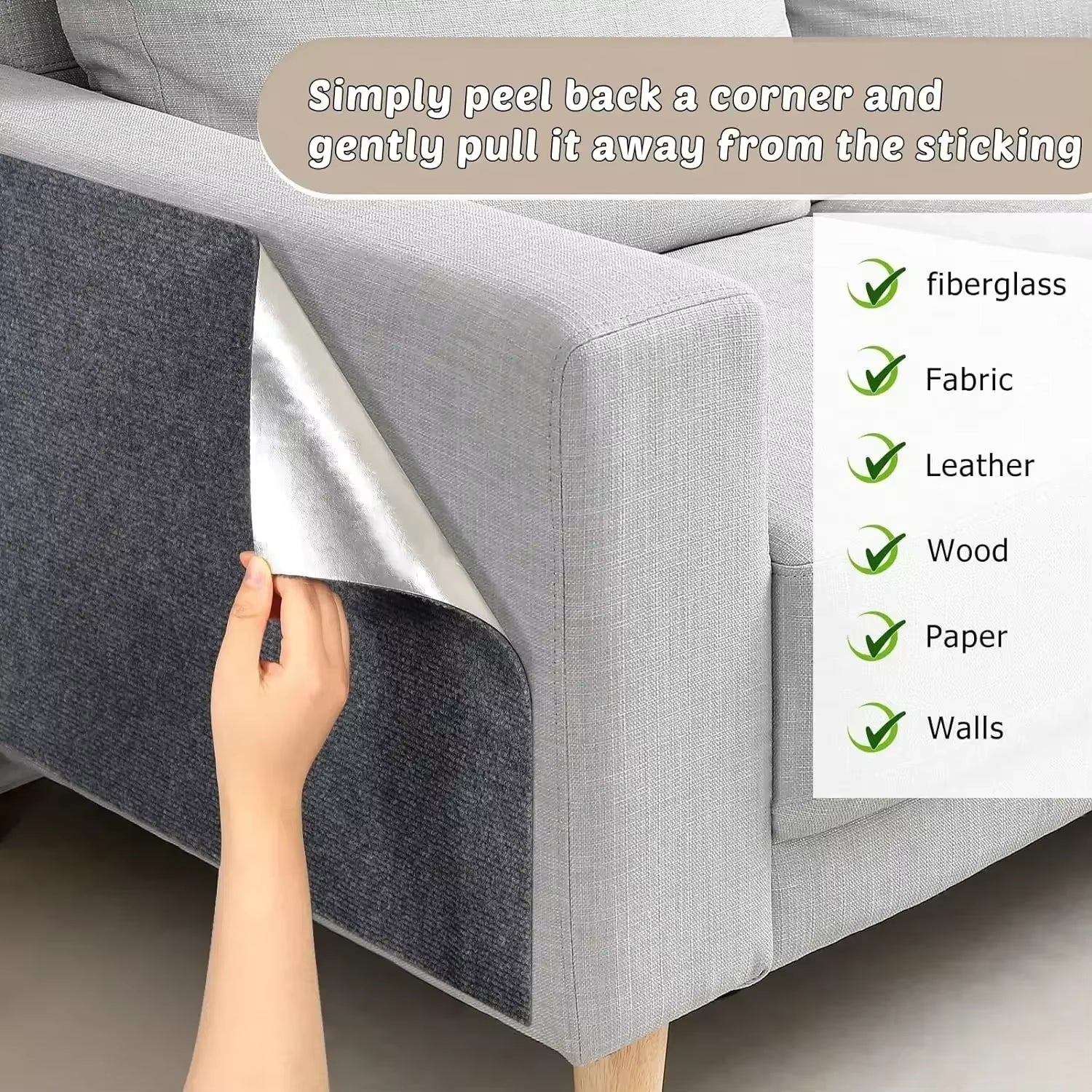 Self-Adhesive Cat Scratching Board Trimmable Cat Carpet Mat anti Cat Scratcher Furniture Couch Corner Indoor Sofa Wall Protector
