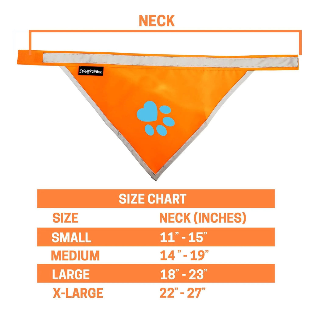Orange Dog Bandana Neck Size 23 Inch L Size Hi Visibility Reflective Blaze