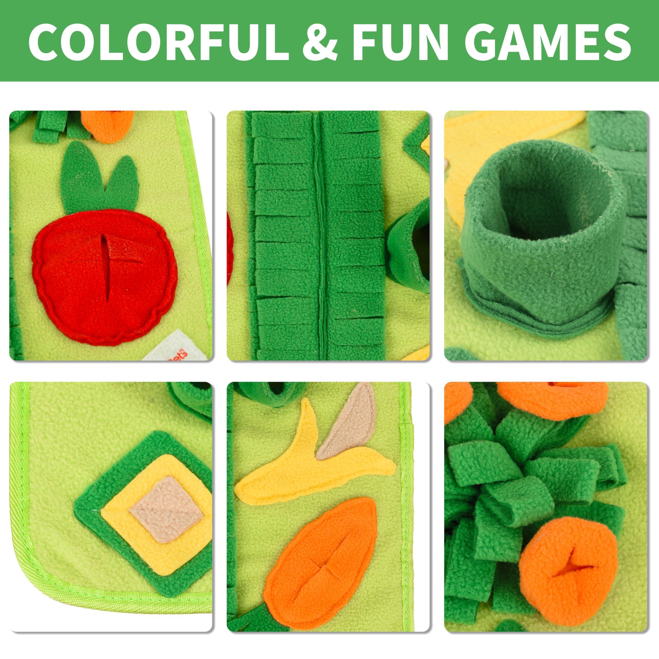 Snuffle Mat for Small Dogs & Cats Soft Foraging Mat for Rabbits Washable anti Slip Perfect for Bunnies Guinea Pigs & Hamsters Sniff Puzzle Toy for Puppies (Small)