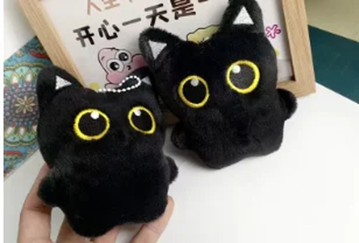 Cute Plush Toy of a Black Cat, Suitable for Decoration and Also a Great Gift Option.