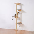 4 Tiers Cat Tree, Cat Wall Furniture Set with 4 Jumping Boards, Wall-Mounted Cat Floating Shelf up to 40 Lbs, 12 Mm Pine Wood Cat Perch for Sleeping, Playing, and Climbing