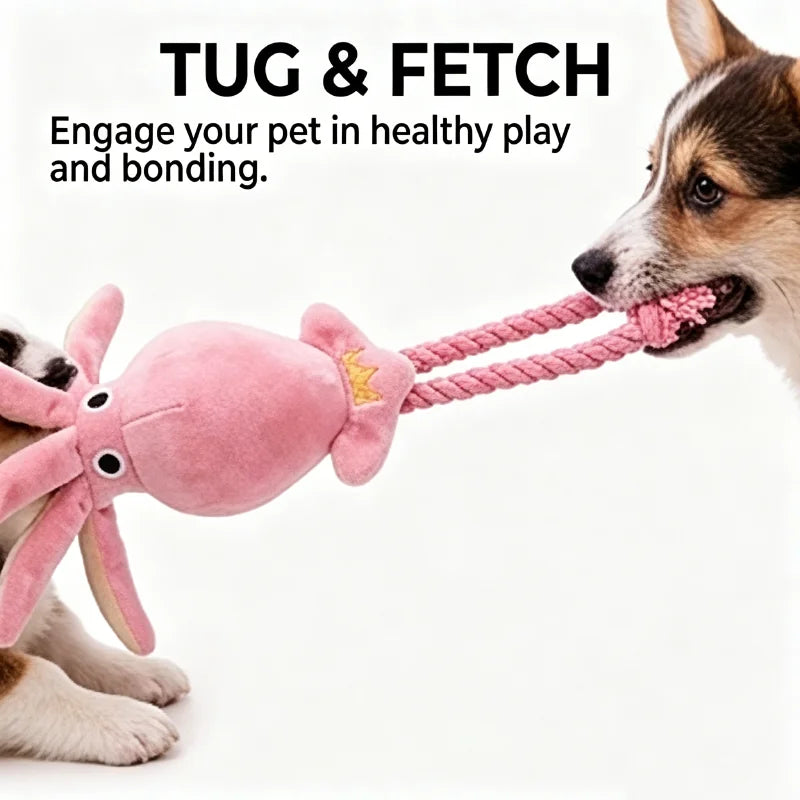 Squeaky Octopus Dog Toy Cotton Rope Interactive Chew Toy Boredom Relief Self Play Pet Toy for Small Puppy Dogs Wholesale