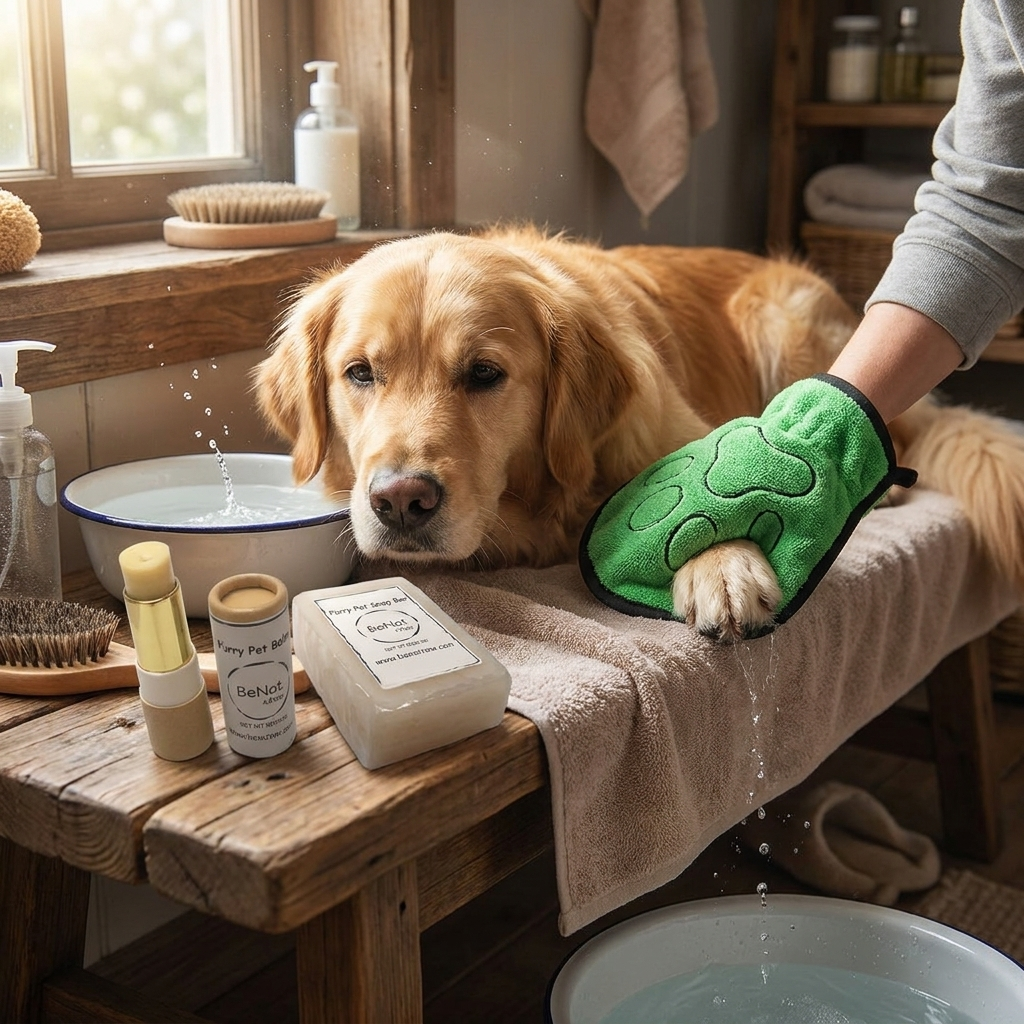 Pet grooming bundle in use