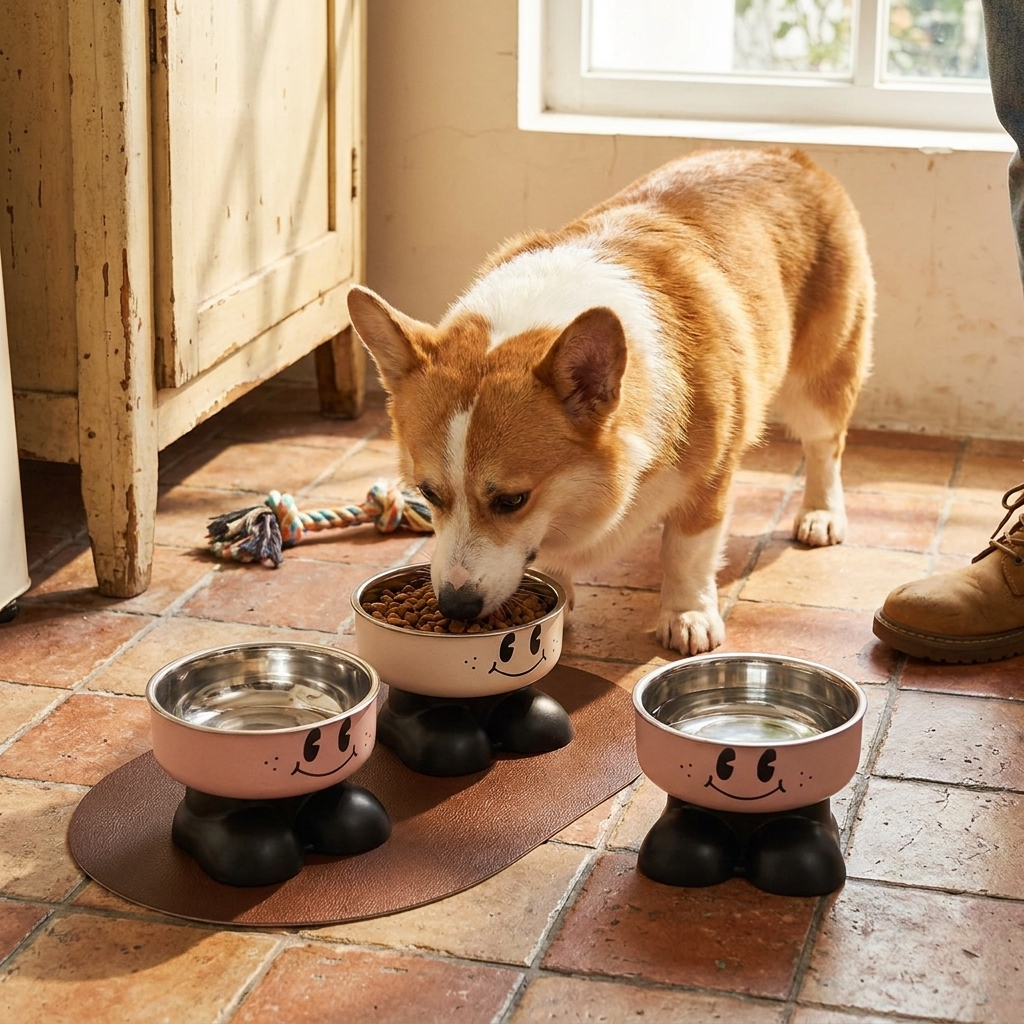 Elevated Dog Cat Bowl Stainless Steel lifestyle