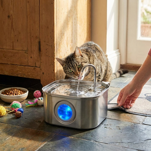 3.2L Stainless Steel Pet Water Feeder lifestyle
