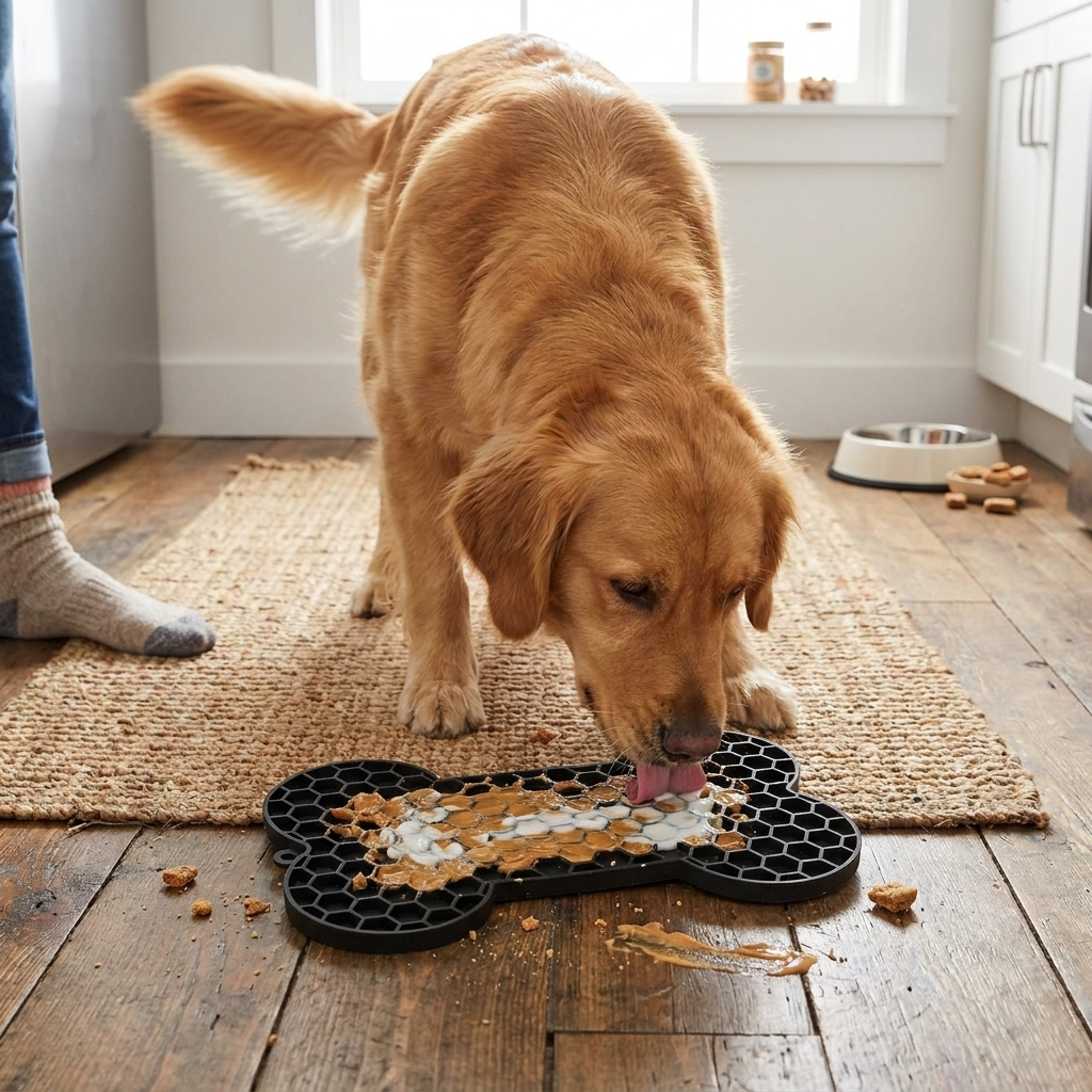 Bone Silicone Licking Dog Slow Food Mat lifestyle