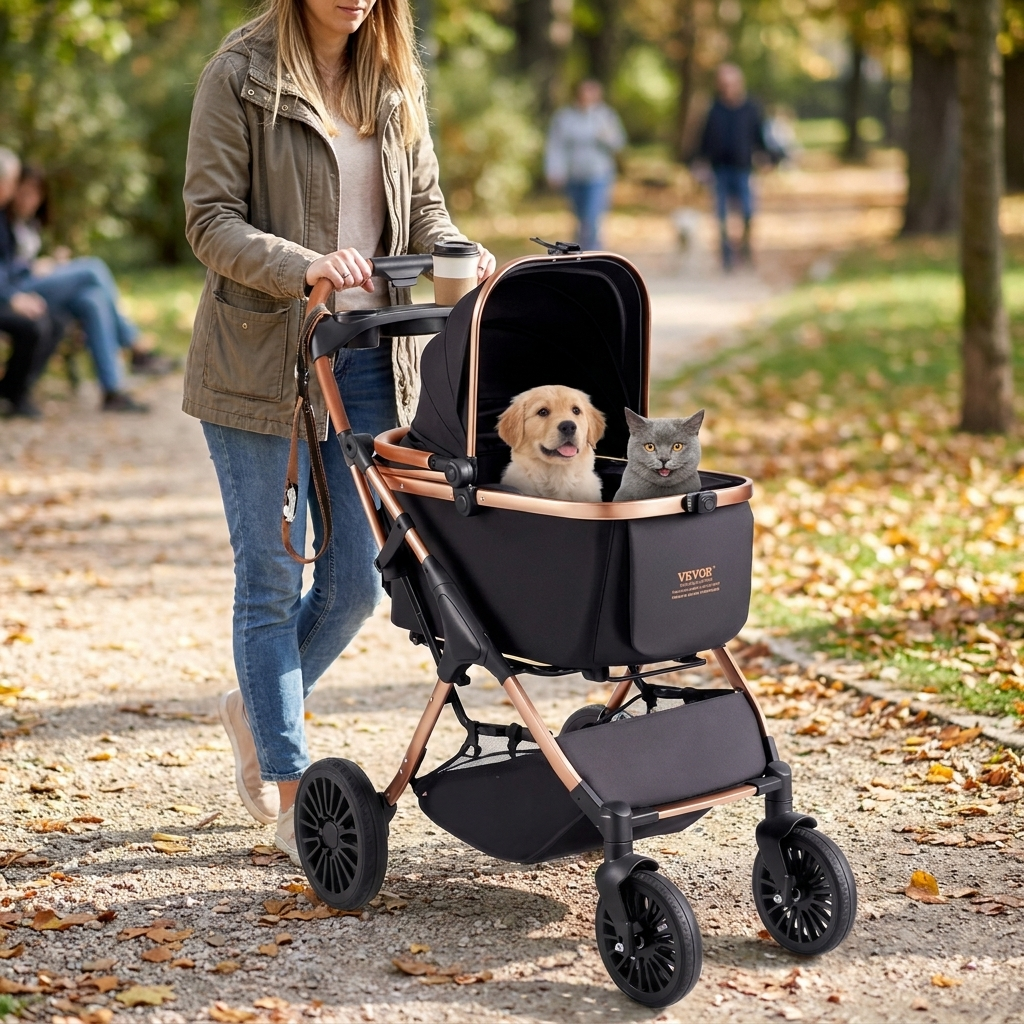 Pet stroller outdoors