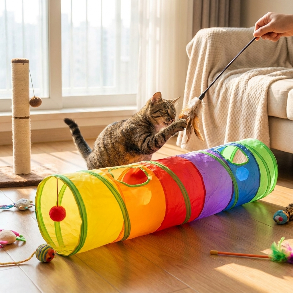 Cat Tunnel Collapsible Play Toy