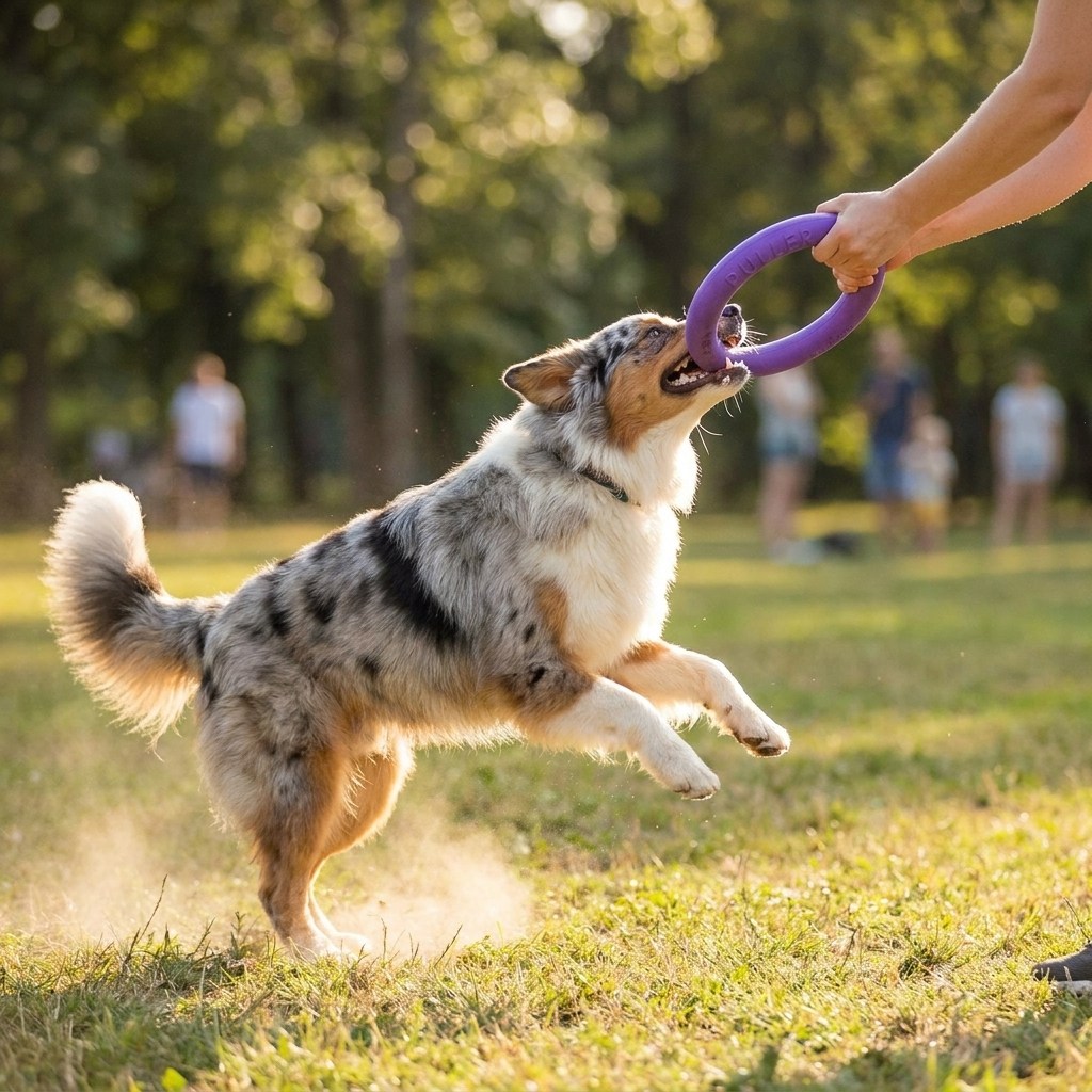 Puller Outdoor Dog Ring Toy 2 Rings