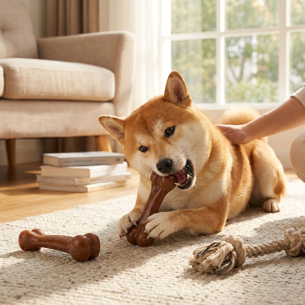 Natural Indestructible Dog Bone Chew Toy