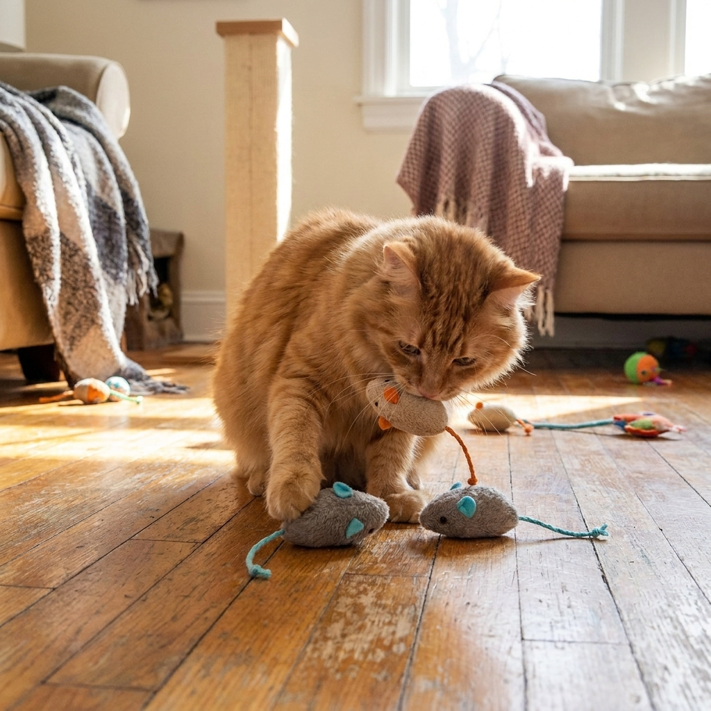 Cat Toy Plush Mouse Shaped Toy 3 Pack