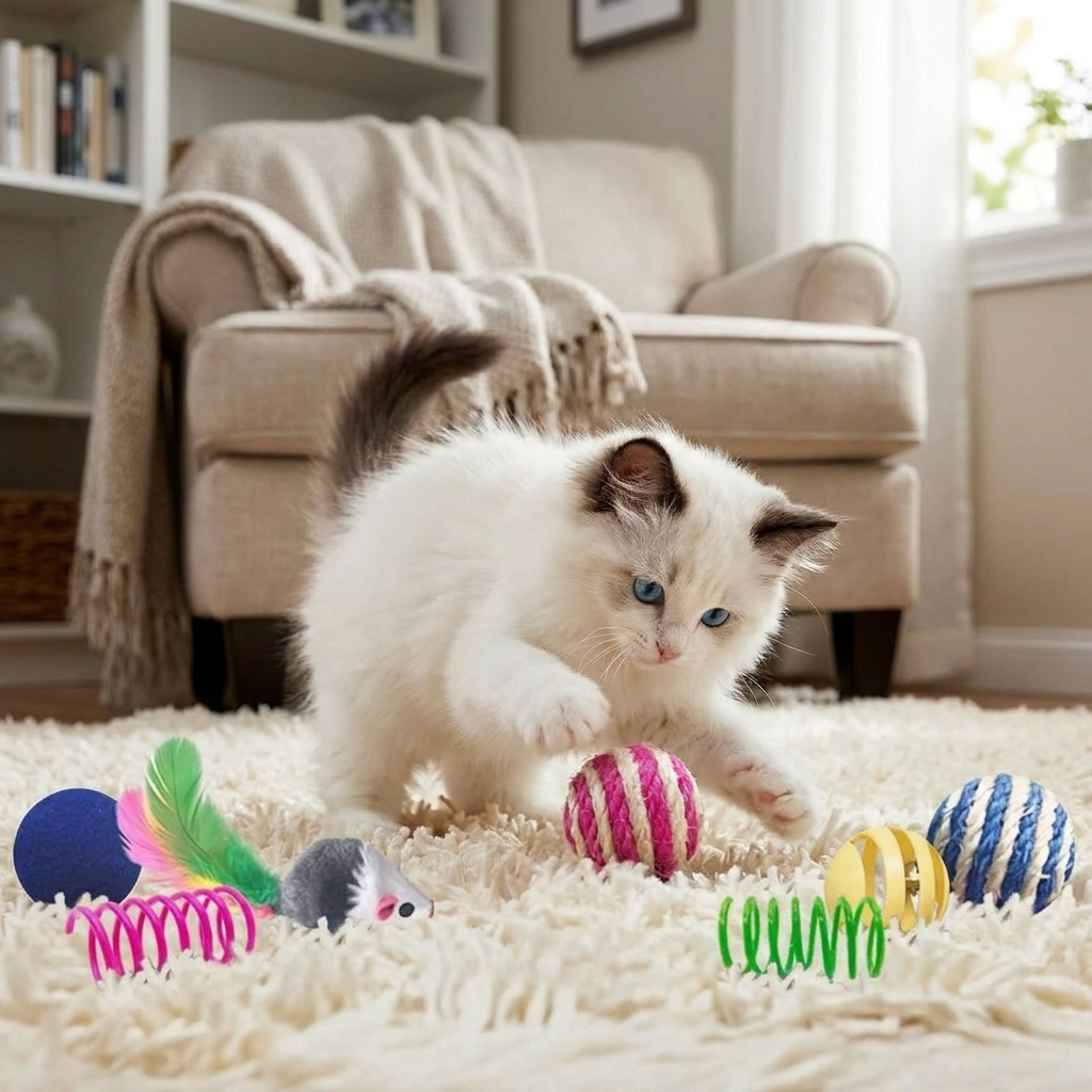 35 Pack Interactive Cat Toys Set Balls Mouse
