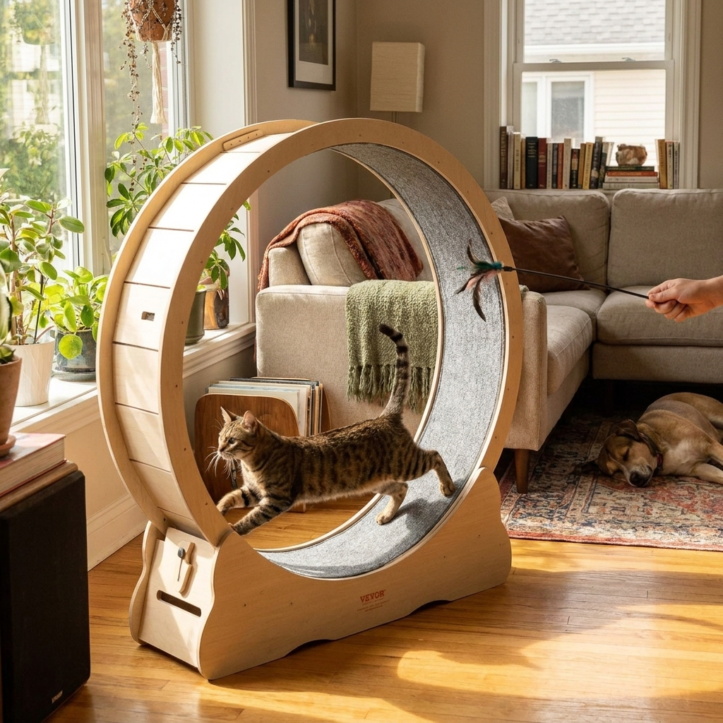 Cat Exercise Wheel in use