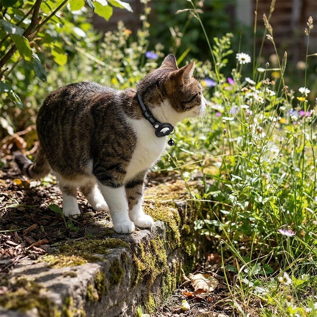 Cat GPS Tracking Collar in use